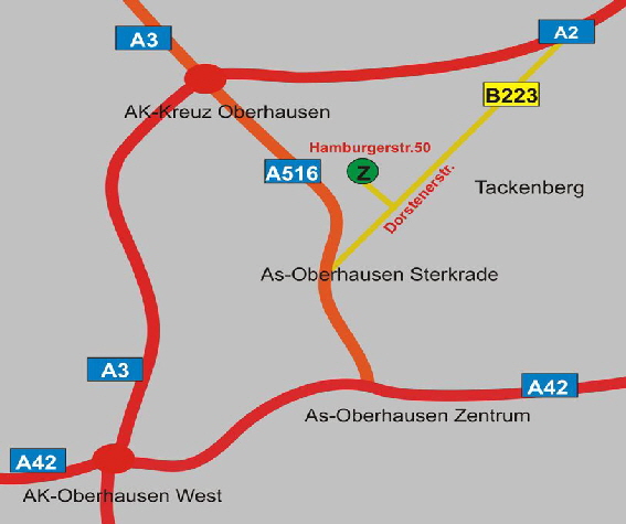 Karte Oberhausen 